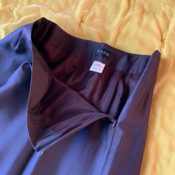 ZAPA Silk Skirt Brown Full Length - Picture 9 of 13